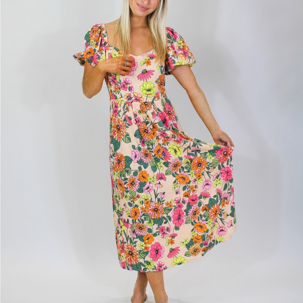 Floral Puff Sleeve Dress